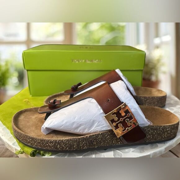 Tory Burch Womens Mellow Leather Flatform Slip On Sandals Shoes NWT - Picture 7 of 15